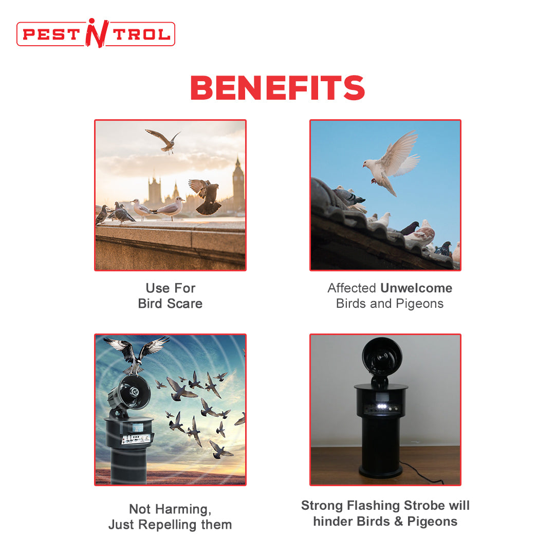 Bird and Pigeon Repeller for 1000-5000 Sq. Ft. - Pest-N-Trol LS-2020B